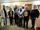 The winning team from Hexham Rotary joined by District Governor Joy Palmer Cooper and Quizmaster Peter Atkinson